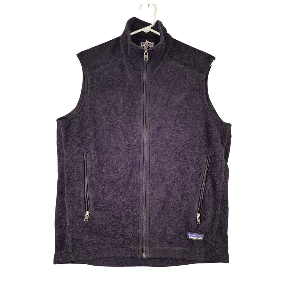 Patagonia Synchilla‎ Fleece Vest Mens Medium Black Full Zip 25185 FA14